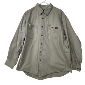 Riggs Workwear by‎ Wrangler XXL Button Up Shirt Long Sleeve Tan